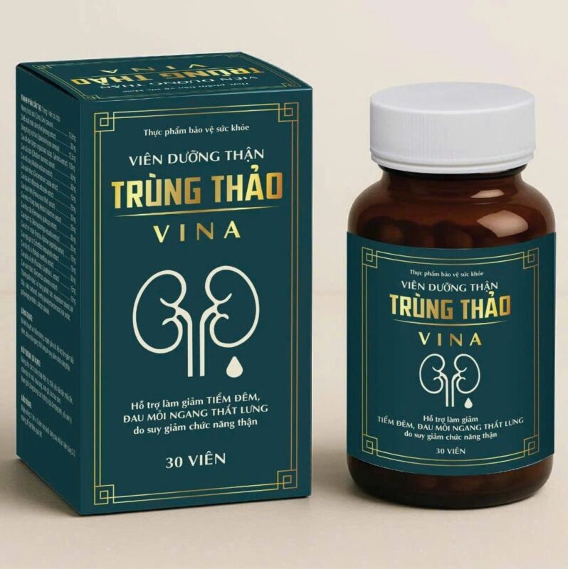 Viên dưỡng thận Trùng Thảo Vina (Hộp Xanh)